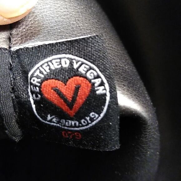 Black Faux Leather Two Crossbody Straps Certified Vegan Bag with Floral Strap - Picture 9 of 10